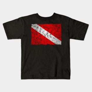 Diving Flag Vintage Diver Gift Kids T-Shirt